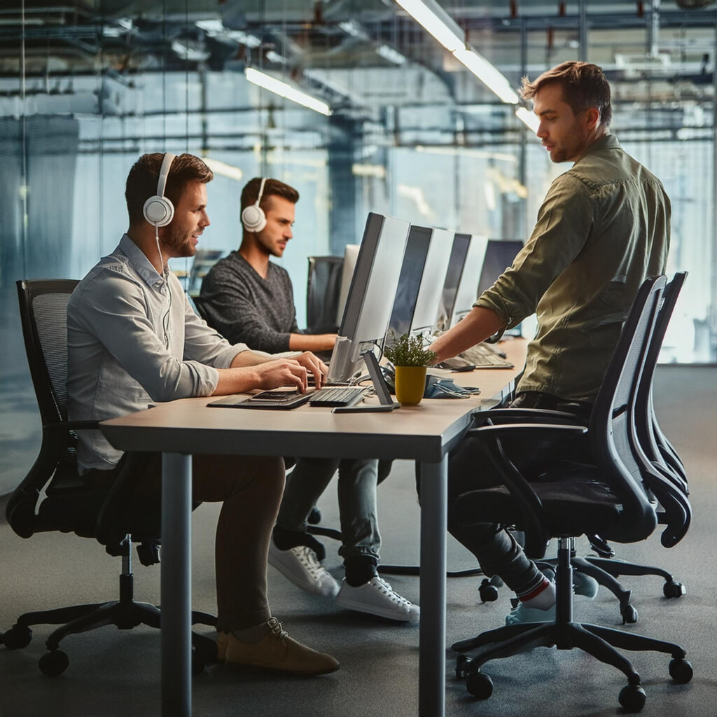 three-men-sit-table-with-computers-background
